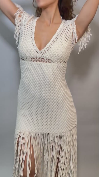 ABITO Donna MISS BIKINI   LUNGO Ecru