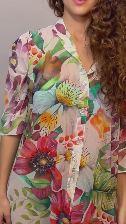 KAFTANO Donna ROIDAL   CORTO Bianco fantasia