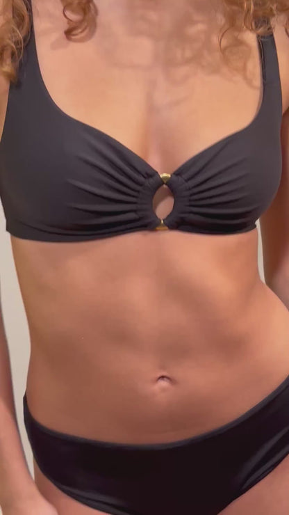 BIKINI Donna FISICO BRASSIERE  slip coprente Nero