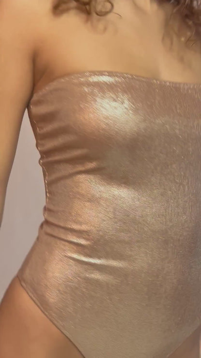 INTERO Donna PIN UP a Fascia  slip brasiliana Oro